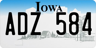IA license plate ADZ584