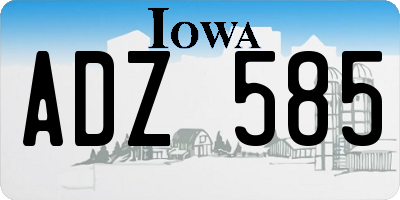 IA license plate ADZ585