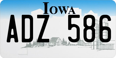 IA license plate ADZ586