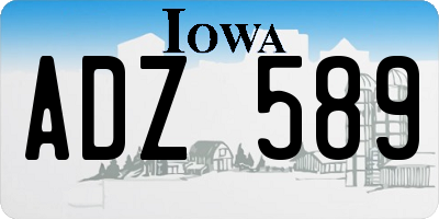 IA license plate ADZ589