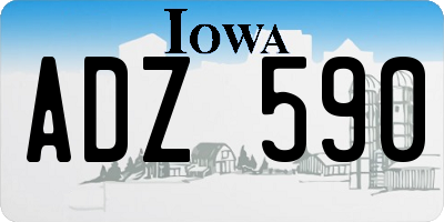 IA license plate ADZ590