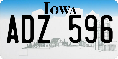 IA license plate ADZ596
