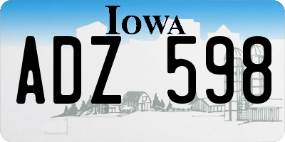 IA license plate ADZ598