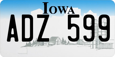 IA license plate ADZ599