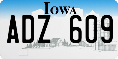 IA license plate ADZ609