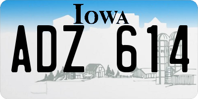 IA license plate ADZ614