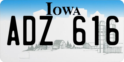 IA license plate ADZ616