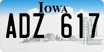 IA license plate ADZ617