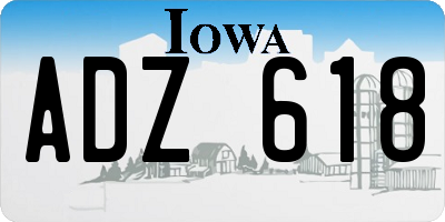 IA license plate ADZ618