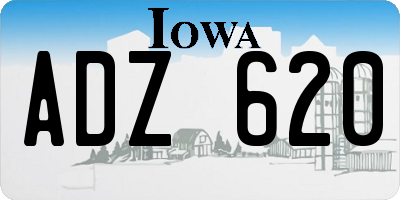 IA license plate ADZ620