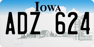 IA license plate ADZ624