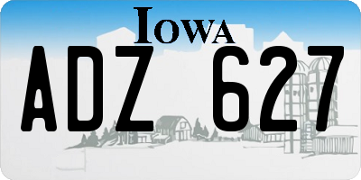 IA license plate ADZ627