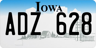 IA license plate ADZ628