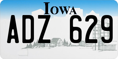 IA license plate ADZ629