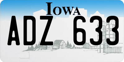 IA license plate ADZ633