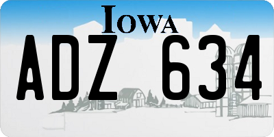 IA license plate ADZ634