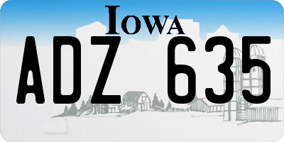 IA license plate ADZ635