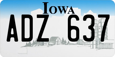 IA license plate ADZ637