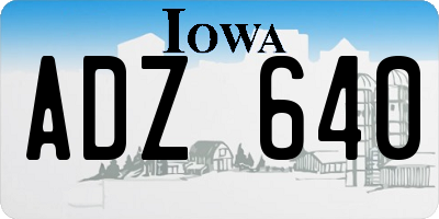 IA license plate ADZ640