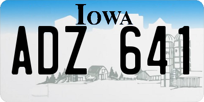 IA license plate ADZ641