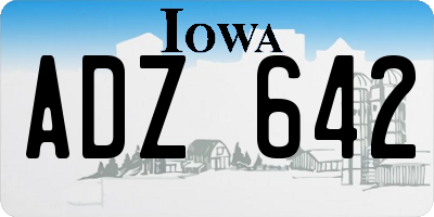 IA license plate ADZ642