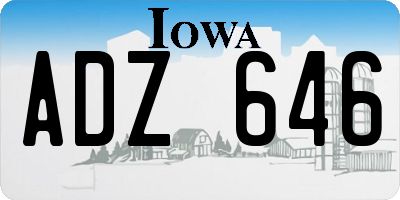 IA license plate ADZ646