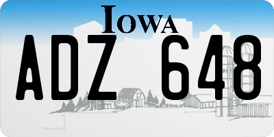 IA license plate ADZ648