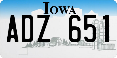 IA license plate ADZ651
