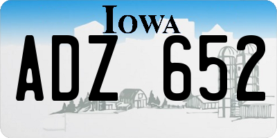 IA license plate ADZ652