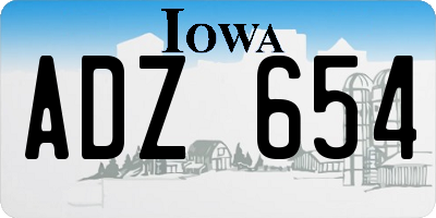 IA license plate ADZ654