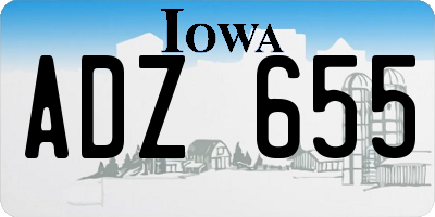 IA license plate ADZ655