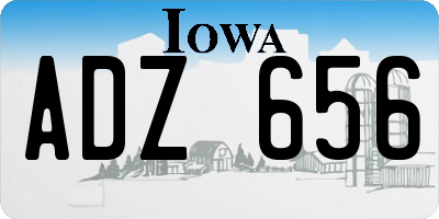 IA license plate ADZ656