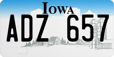 IA license plate ADZ657