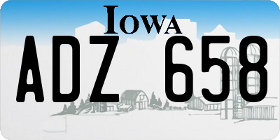 IA license plate ADZ658