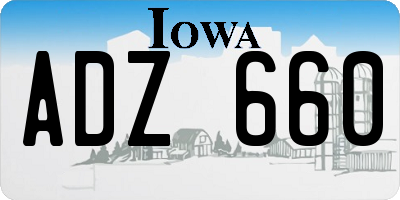 IA license plate ADZ660