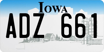 IA license plate ADZ661