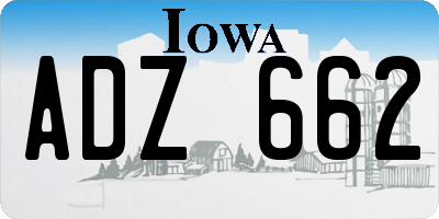 IA license plate ADZ662