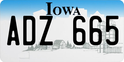 IA license plate ADZ665