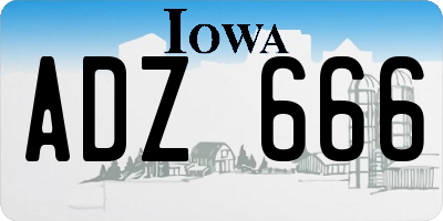 IA license plate ADZ666