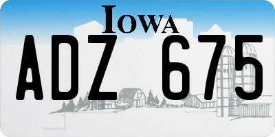 IA license plate ADZ675