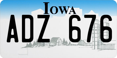 IA license plate ADZ676
