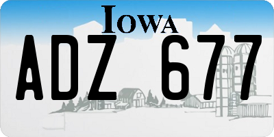 IA license plate ADZ677