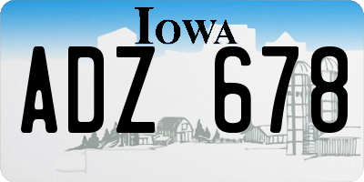 IA license plate ADZ678