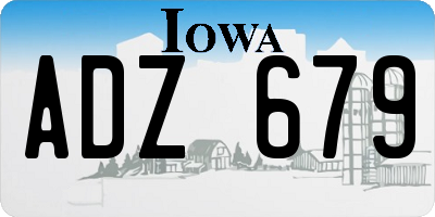 IA license plate ADZ679