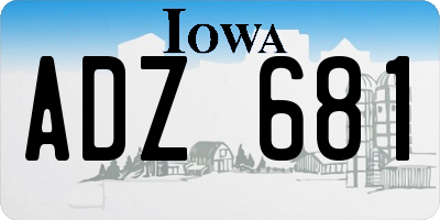 IA license plate ADZ681