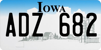 IA license plate ADZ682