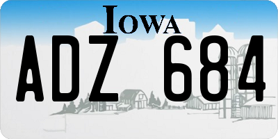 IA license plate ADZ684
