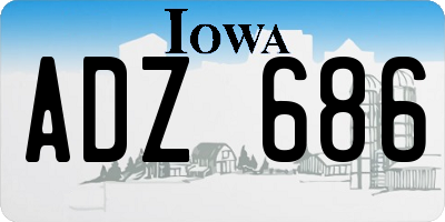 IA license plate ADZ686