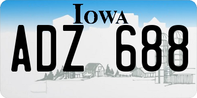 IA license plate ADZ688