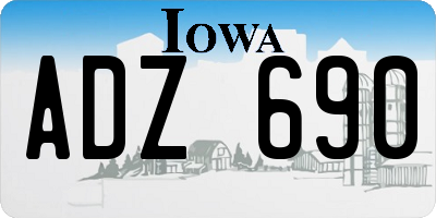 IA license plate ADZ690